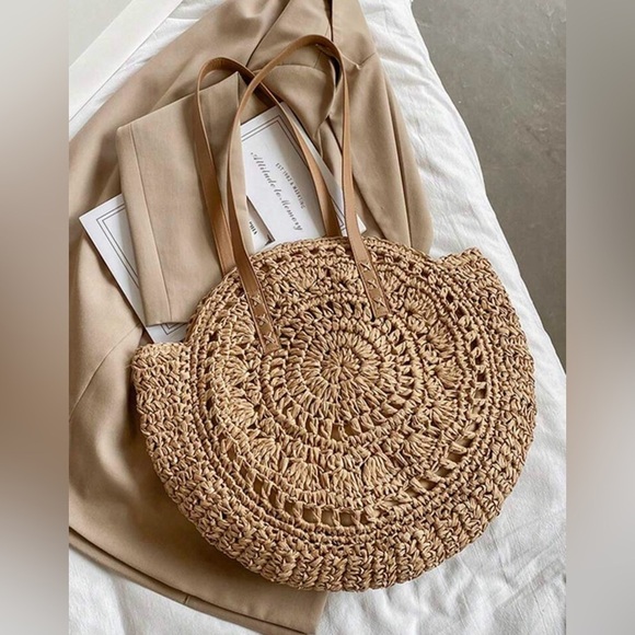 Vintage Round Woven Bag Tote - Picture 1 of 6